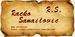 Racko Samailović vizit kartica